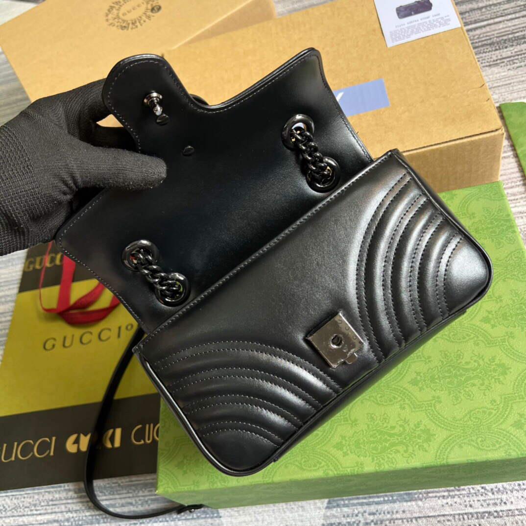 Gucci 446744 GG Marmont Matelassé Mini Bag Black