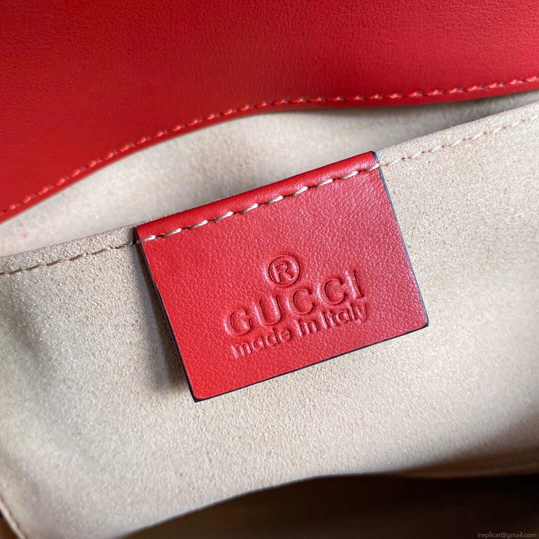 Gucci 446744 GG Marmont Matelassé Mini Bag Red