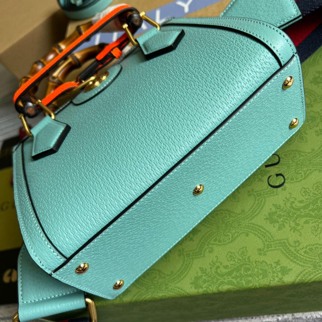 Gucci 702732 Gucci Diana Mini Tote Bag Light blue leather