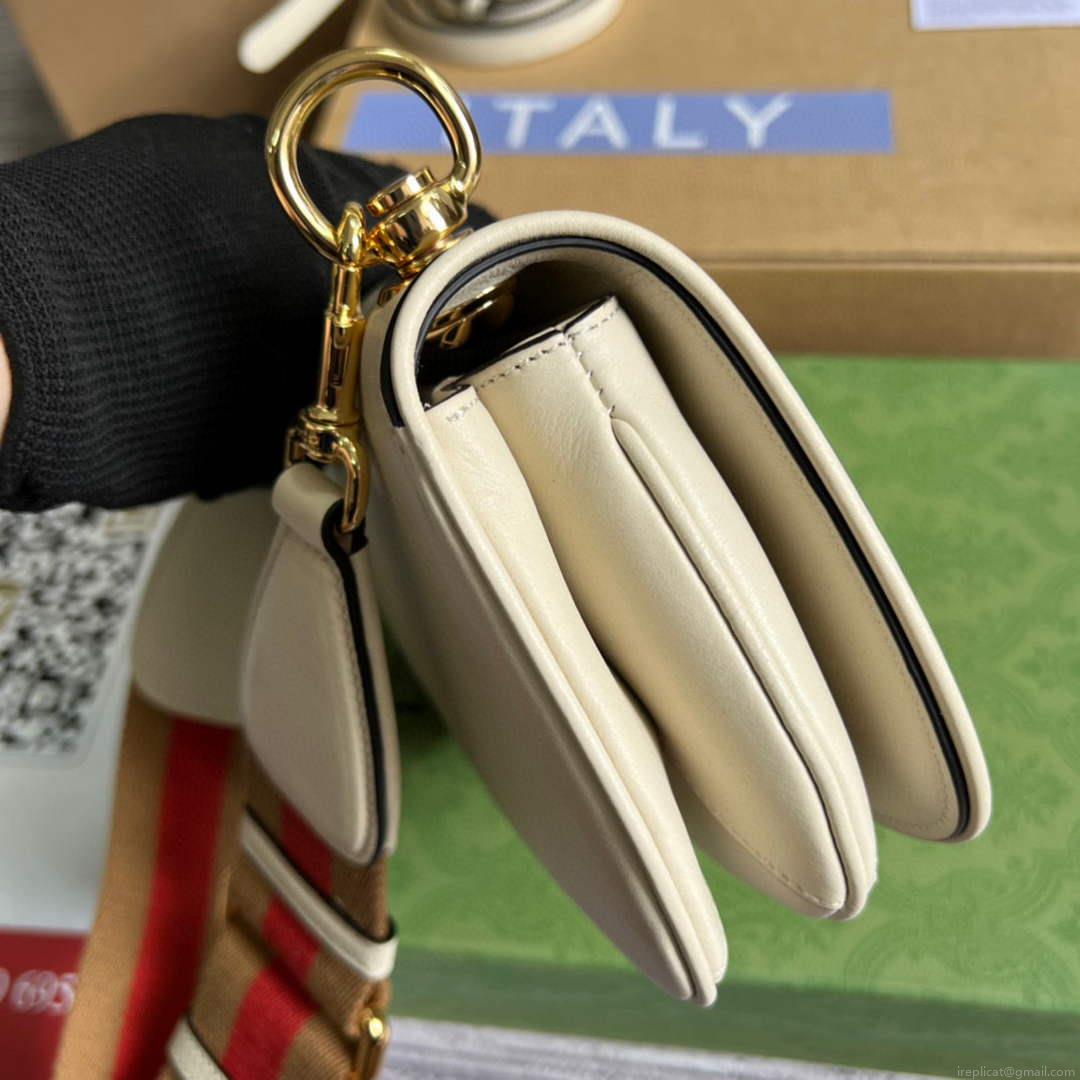 Gucci ‎698643 Blondie mini bag in white leather
