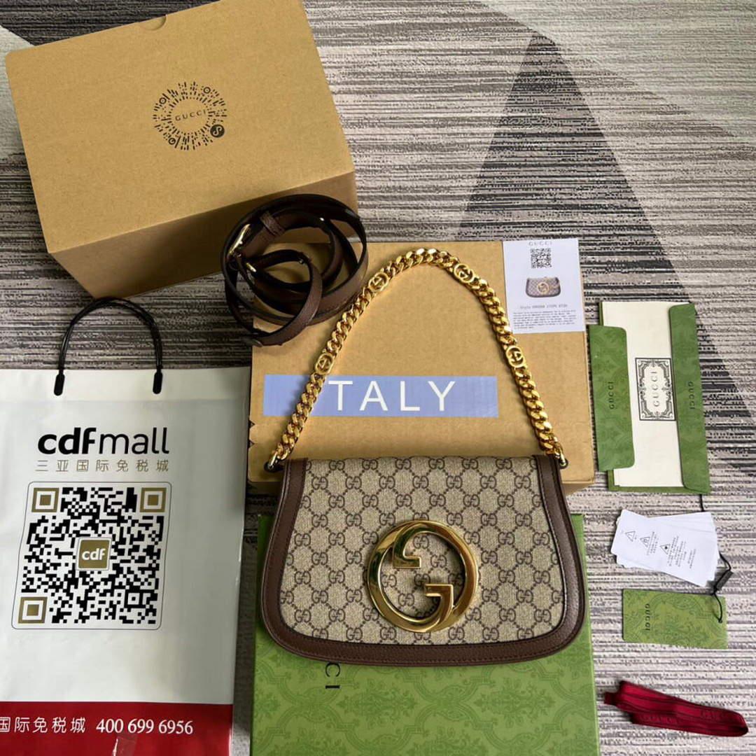Gucci 699268 Gucci Blondie shoulder bag GG Supreme canvas Brown
