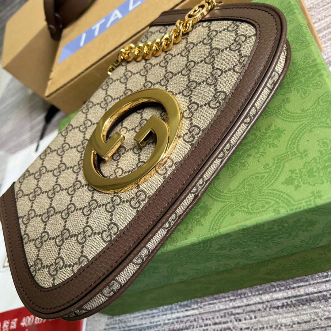 Gucci 699268 Gucci Blondie shoulder bag GG Supreme canvas Brown