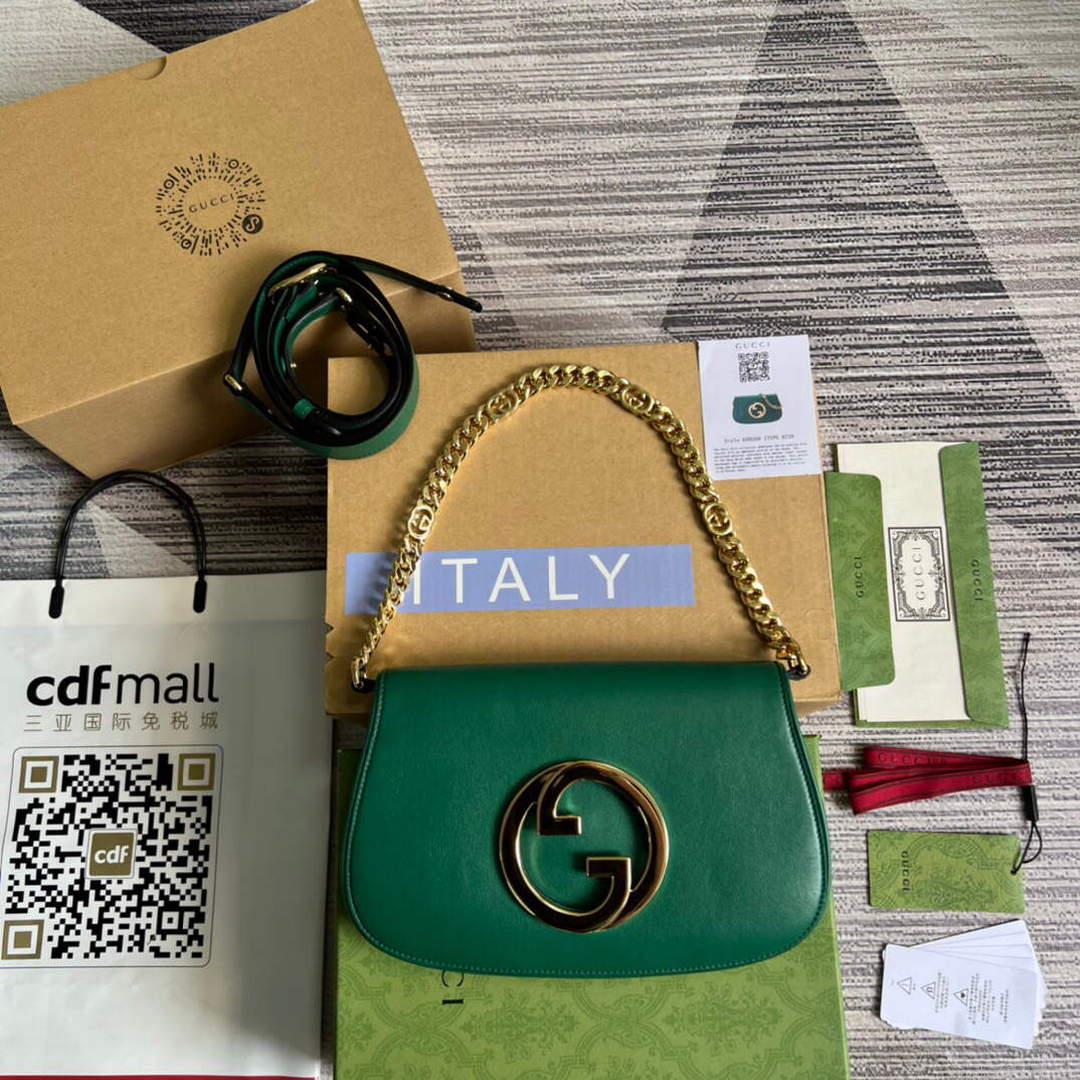 Gucci 699268 Gucci Blondie shoulder leather bag Green