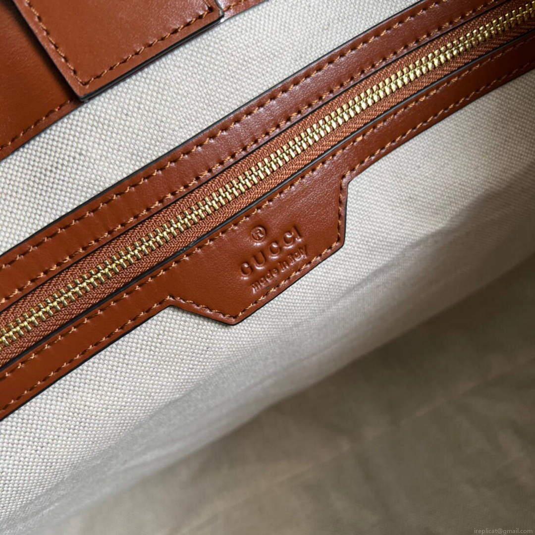 Gucci 631685 GG matelassé leather medium tote Bag Light brown