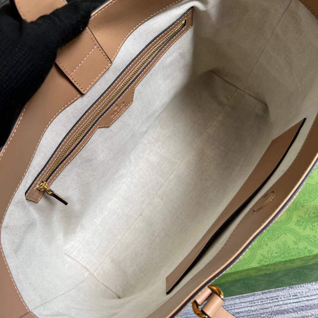 Gucci 631685 GG matelassé leather medium tote Bag Beige