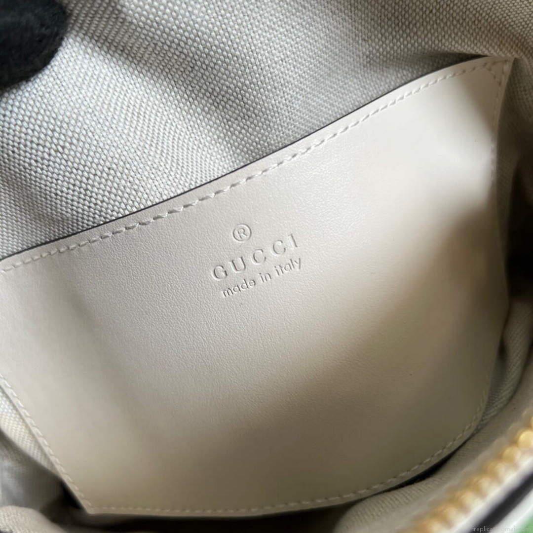 Gucci 702229 GG matelassé leather shoulder bag White