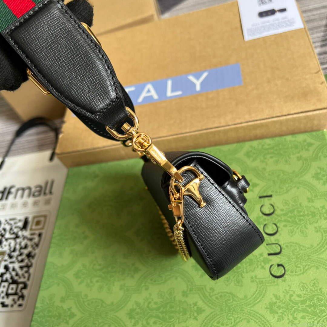 Gucci 699760 Gucci Horsebit 1955 strap wallet Black
