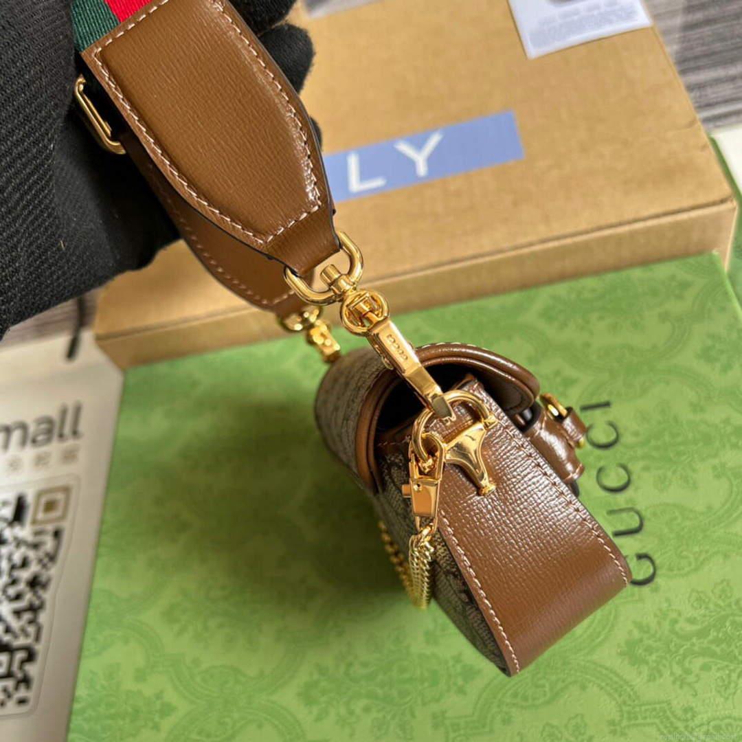 Gucci 699760 Gucci Horsebit 1955 strap wallet Beige and ebony