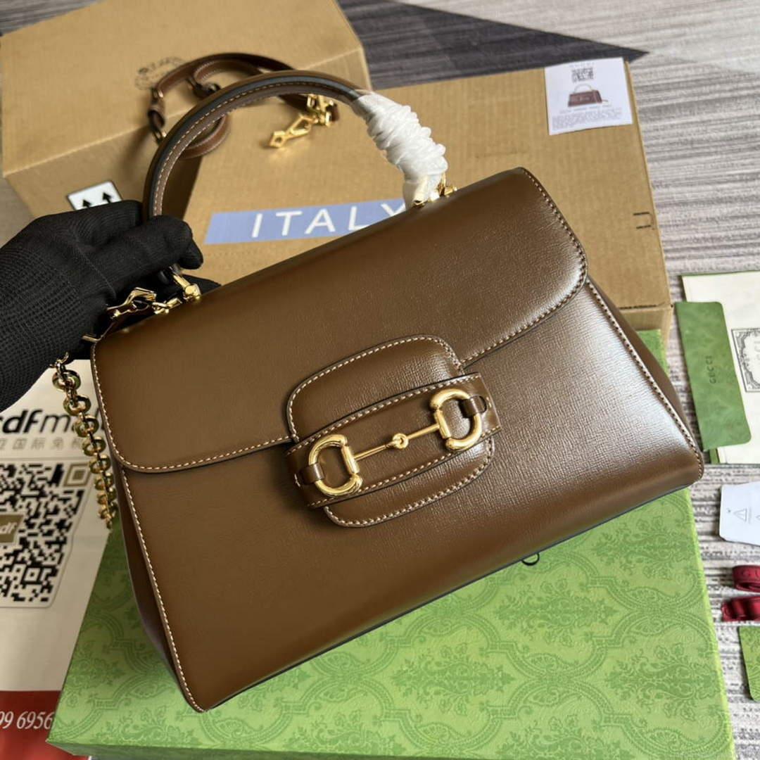 Gucci 702049 Horsebit 1955 Medium Bag Brown