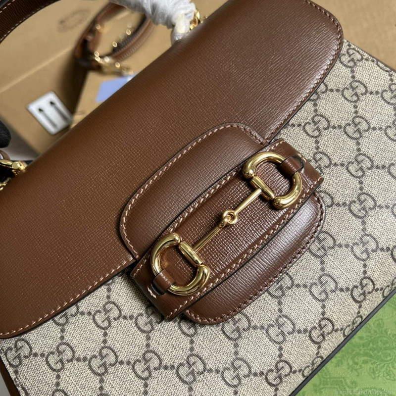 Gucci 702049 Horsebit 1955 Medium Bag Beige Brown