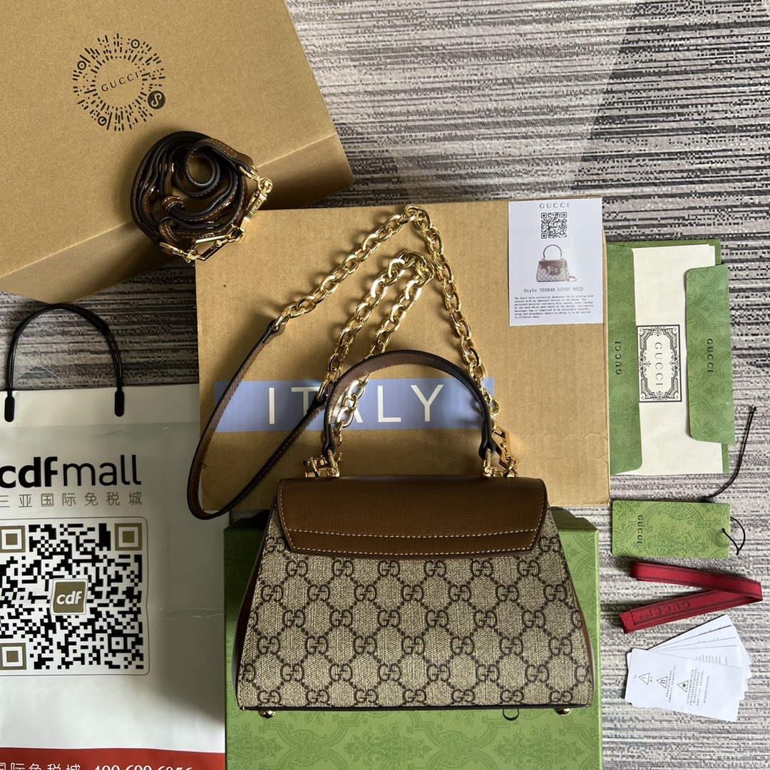 Gucci 703848 Gucci Horsebit 1955 Mini Bag Beige brown