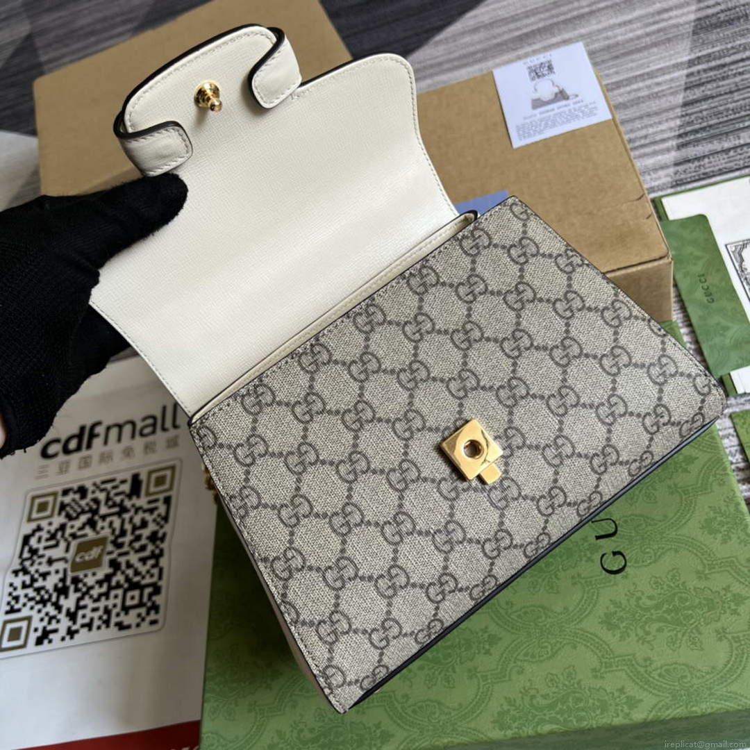 Gucci 703848 Gucci Horsebit 1955 Mini Bag Beige White
