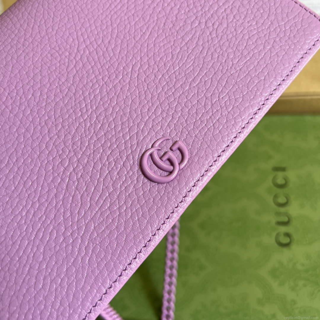 Gucci 497985 GG Marmont Leather Mini Chain Bag Light purple