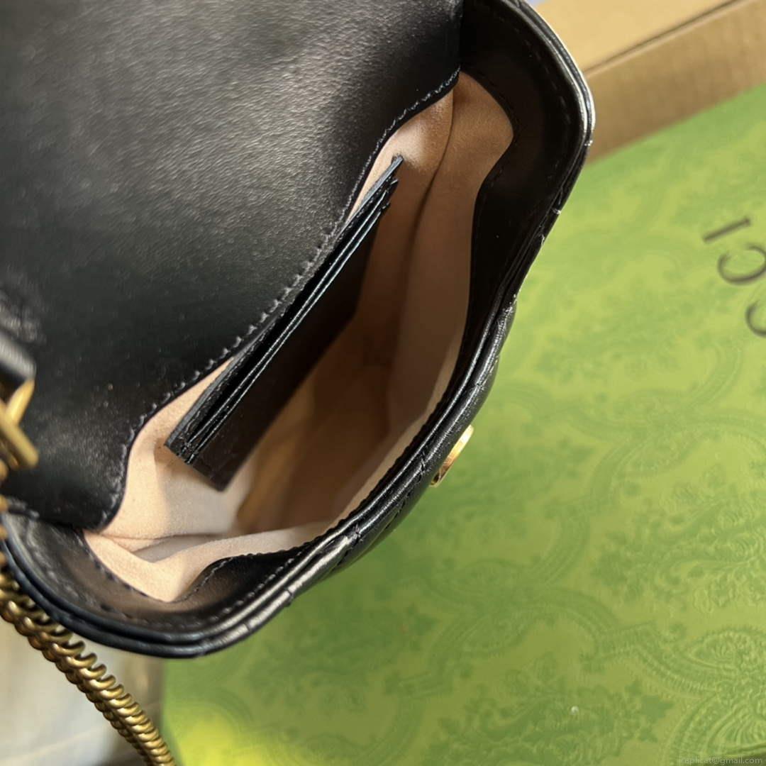 Gucci 672251 GG Marmont matelassé Mini IPhone bag black
