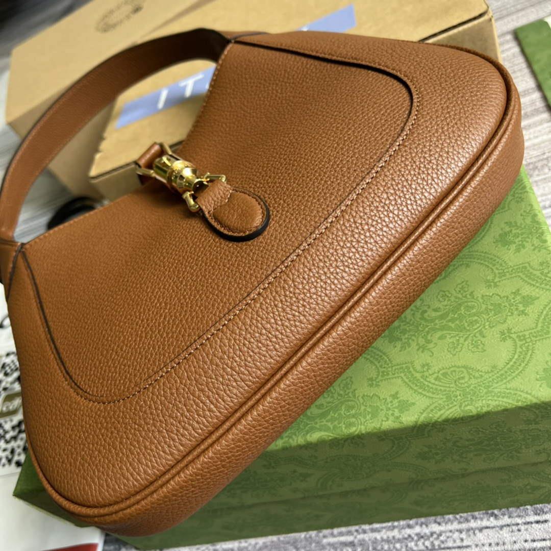 Gucci 636709 Jackie 1961 Small Natural Grain Bag Brown