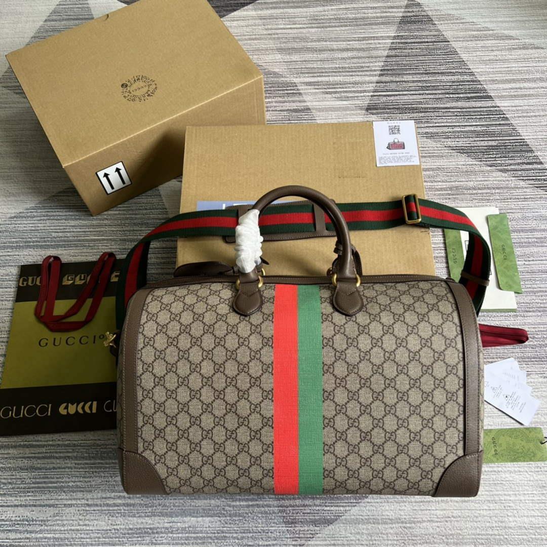 Gucci 687828 Tiger GG Large Duffle Bag Brown