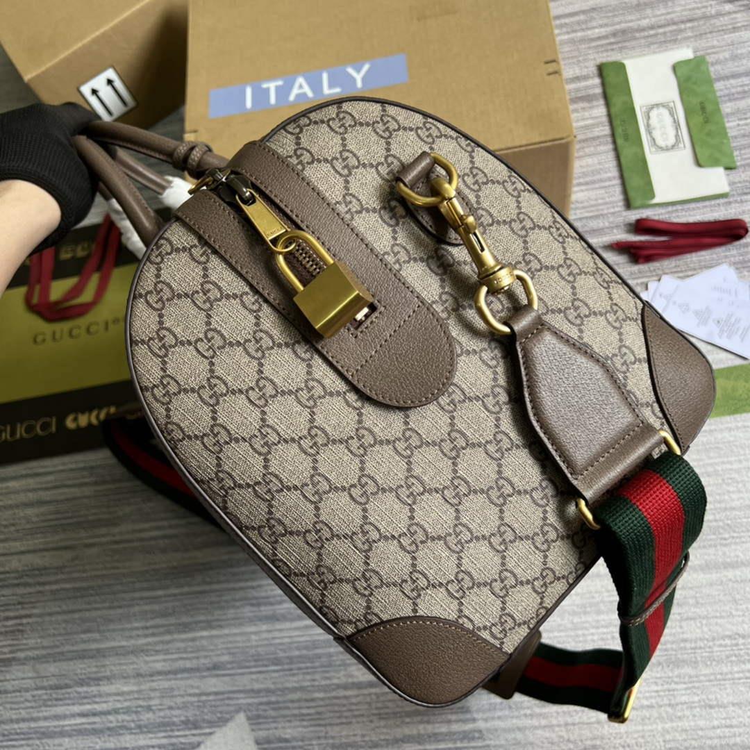 Gucci 687828 Tiger GG Large Duffle Bag Brown