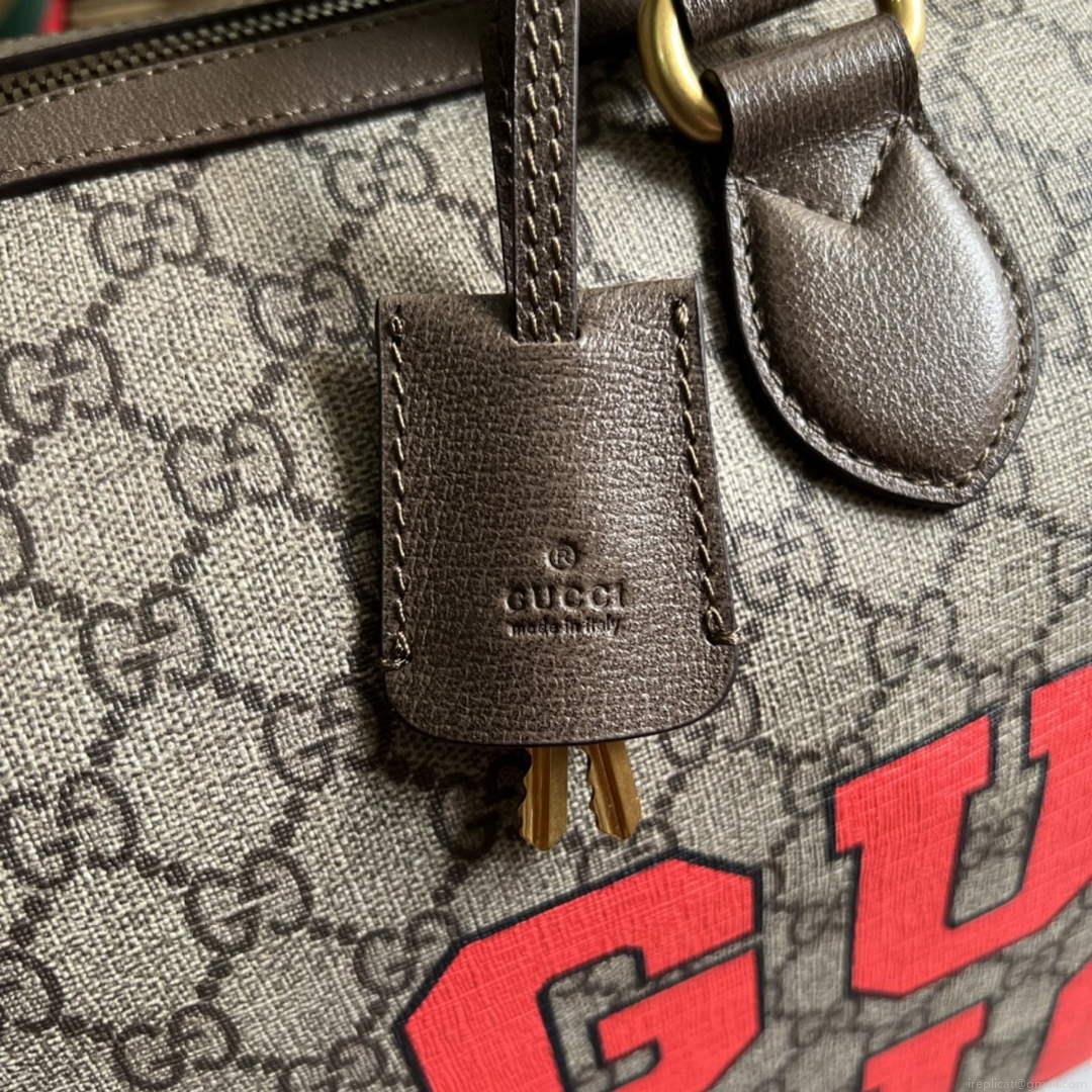Gucci 687828 Tiger GG Large Duffle Bag Brown