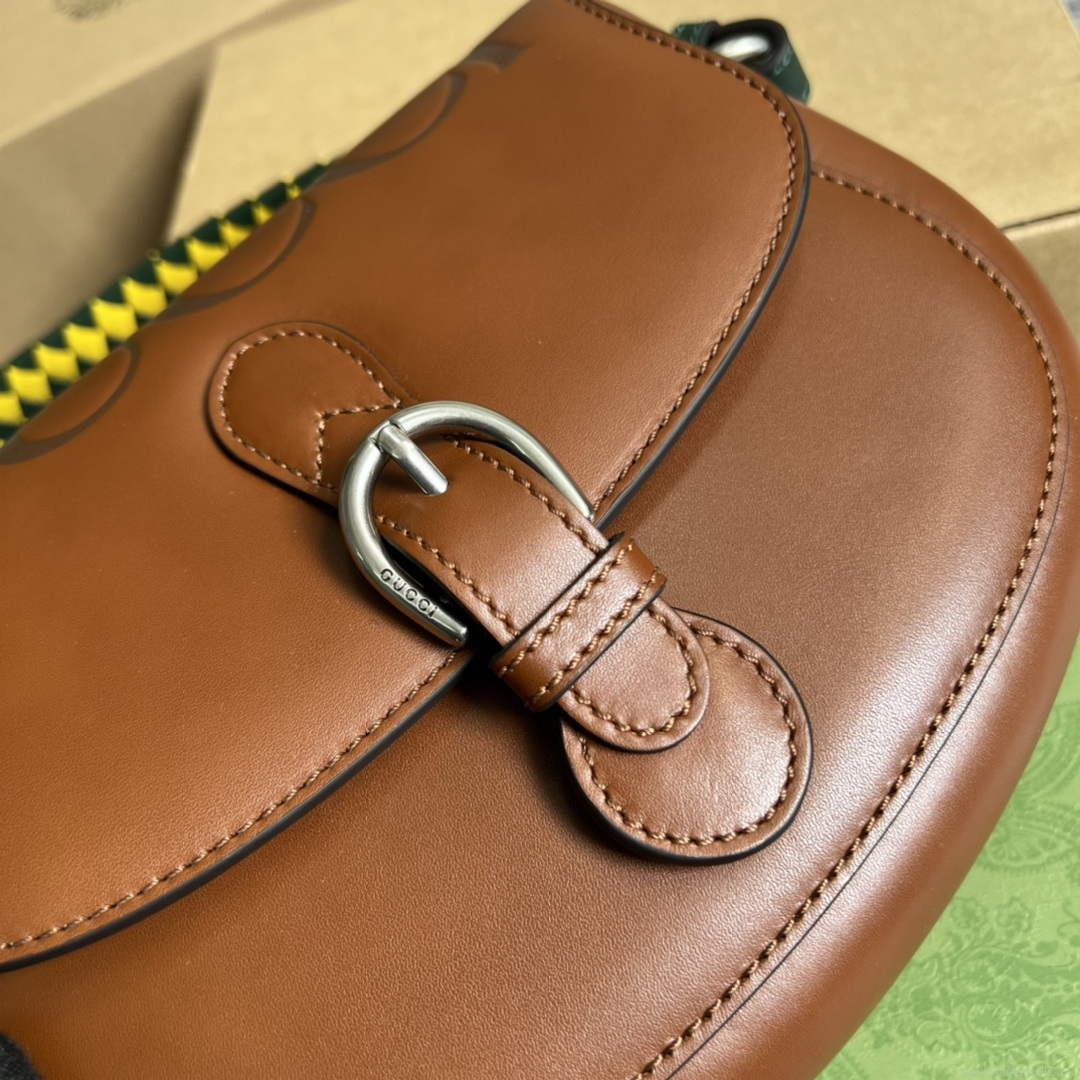 Gucci 679540 Logo-print Leather Shoulder Bag Brown
