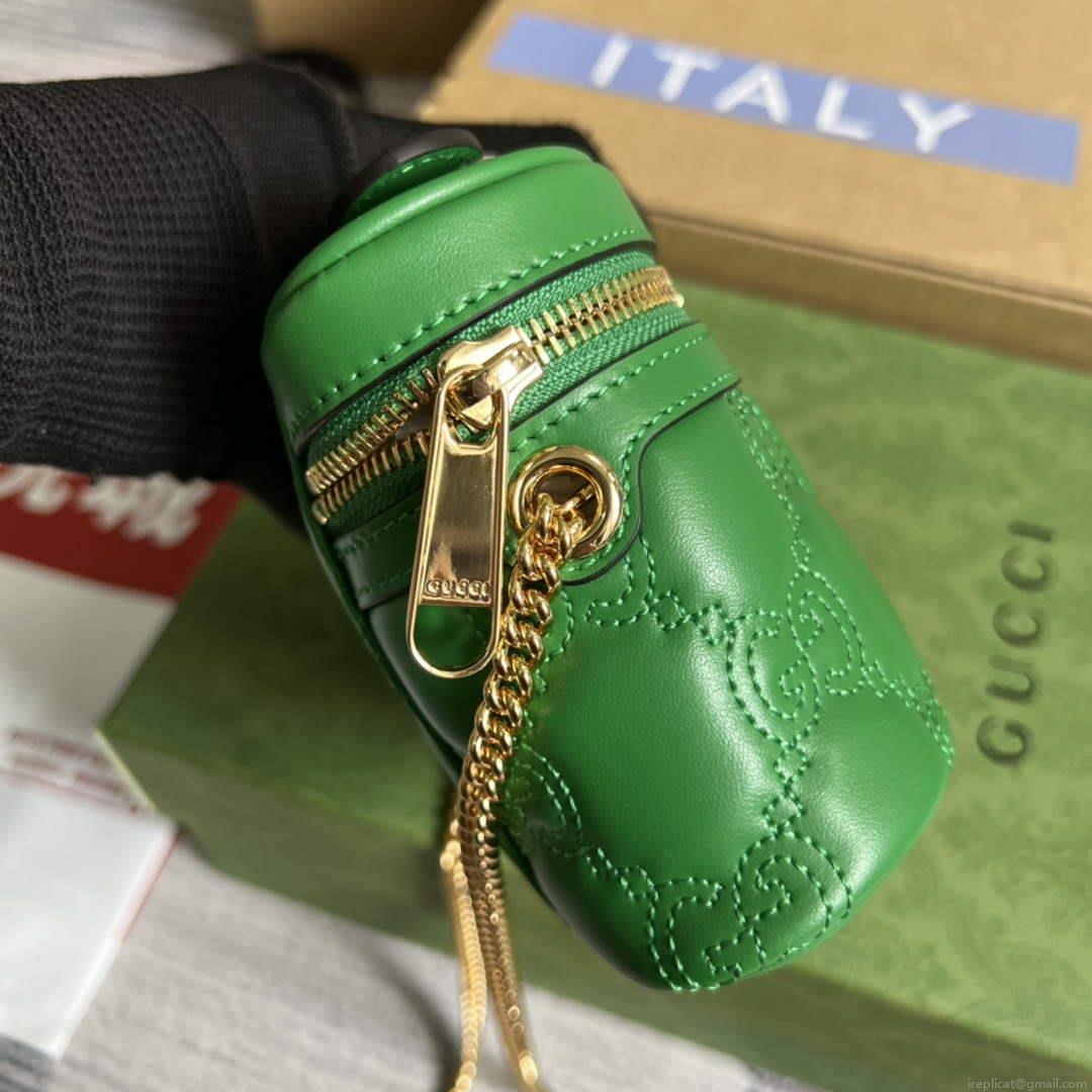 Gucci 723770 GG Matelassé Top Handle Mini Bag Green