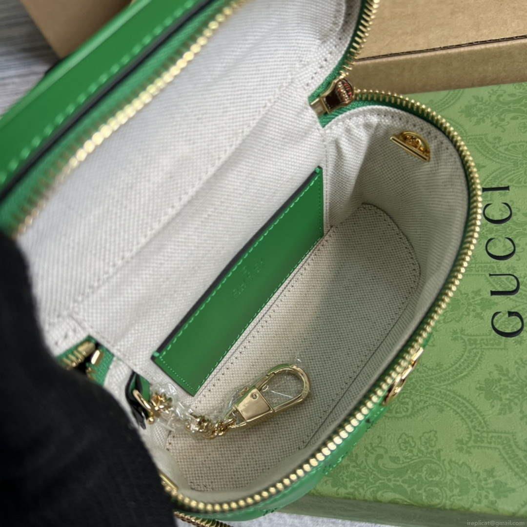 Gucci 723770 GG Matelassé Top Handle Mini Bag Green