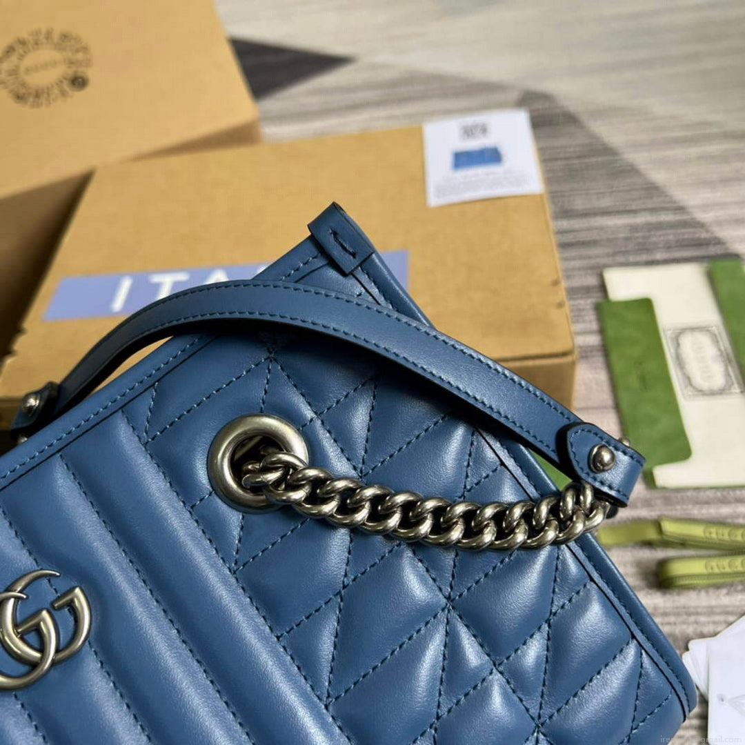 Gucci 681483 GG Marmont small tote bag Blue