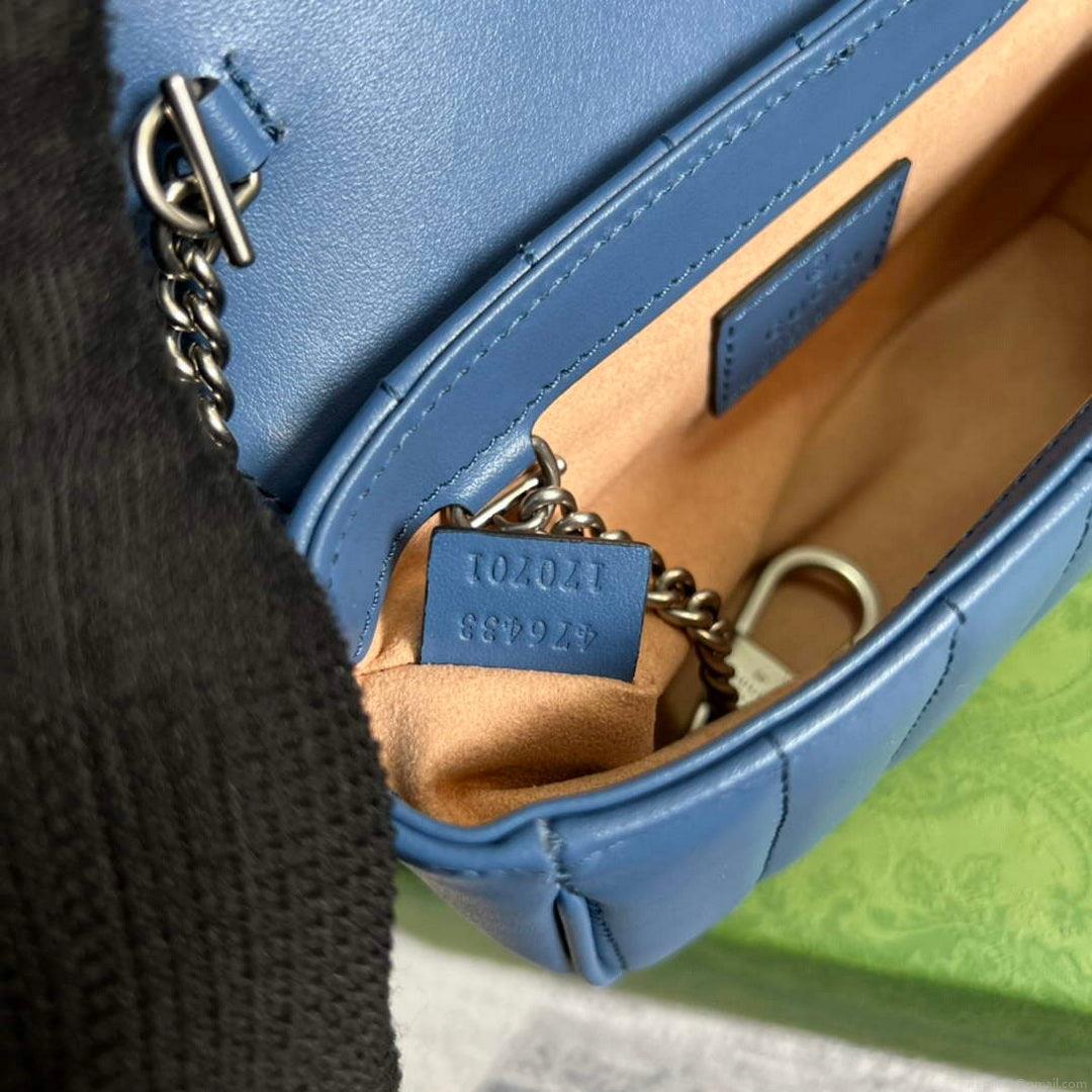 Gucci 476433 GG Marmont Super Mini Bag Blue