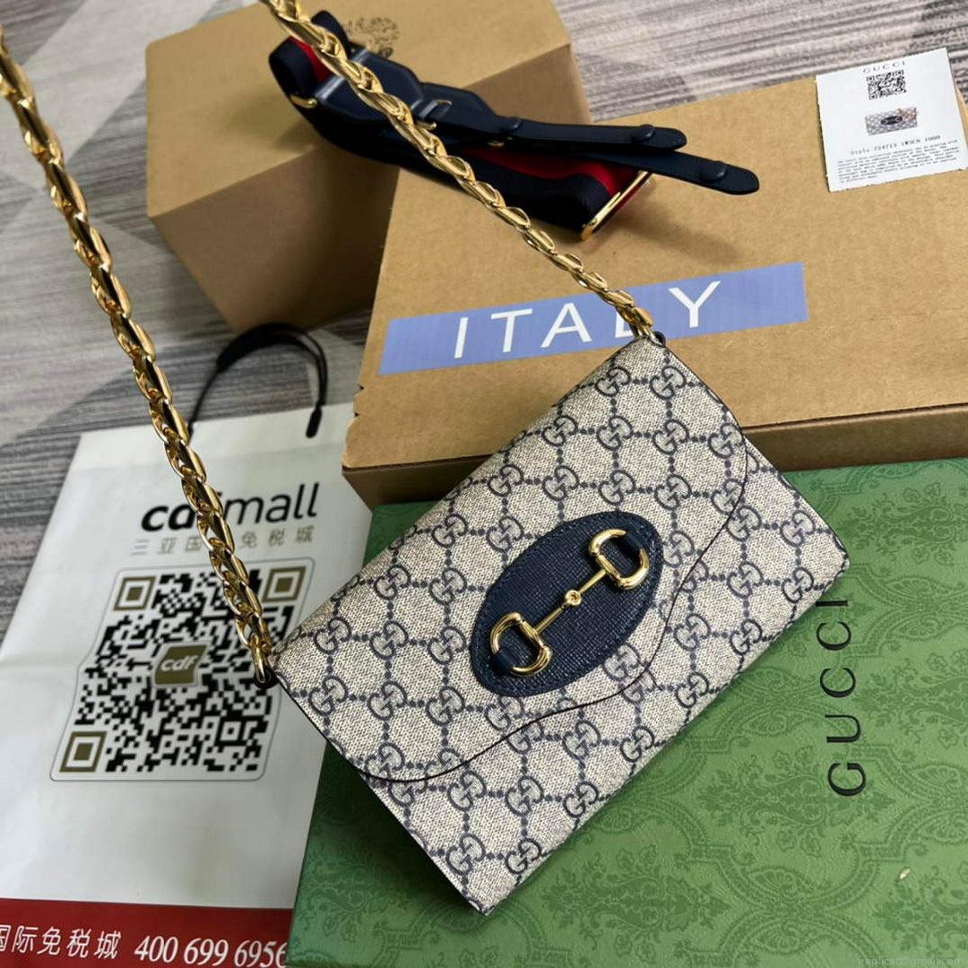 Gucci 724713 Gucci Horsebit 1955 mini bag Beige and blue