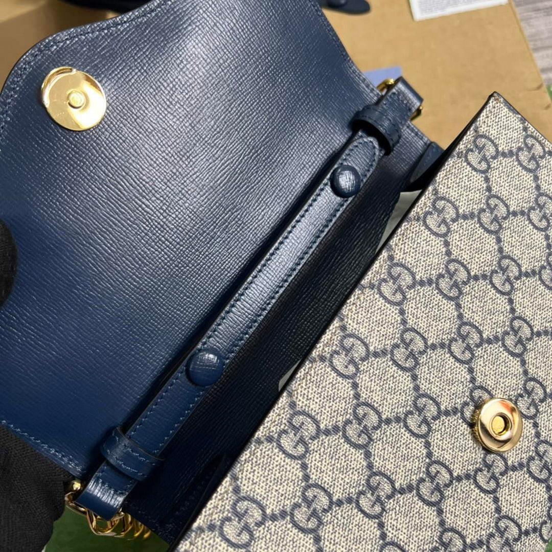 Gucci 724713 Gucci Horsebit 1955 mini bag Beige and blue