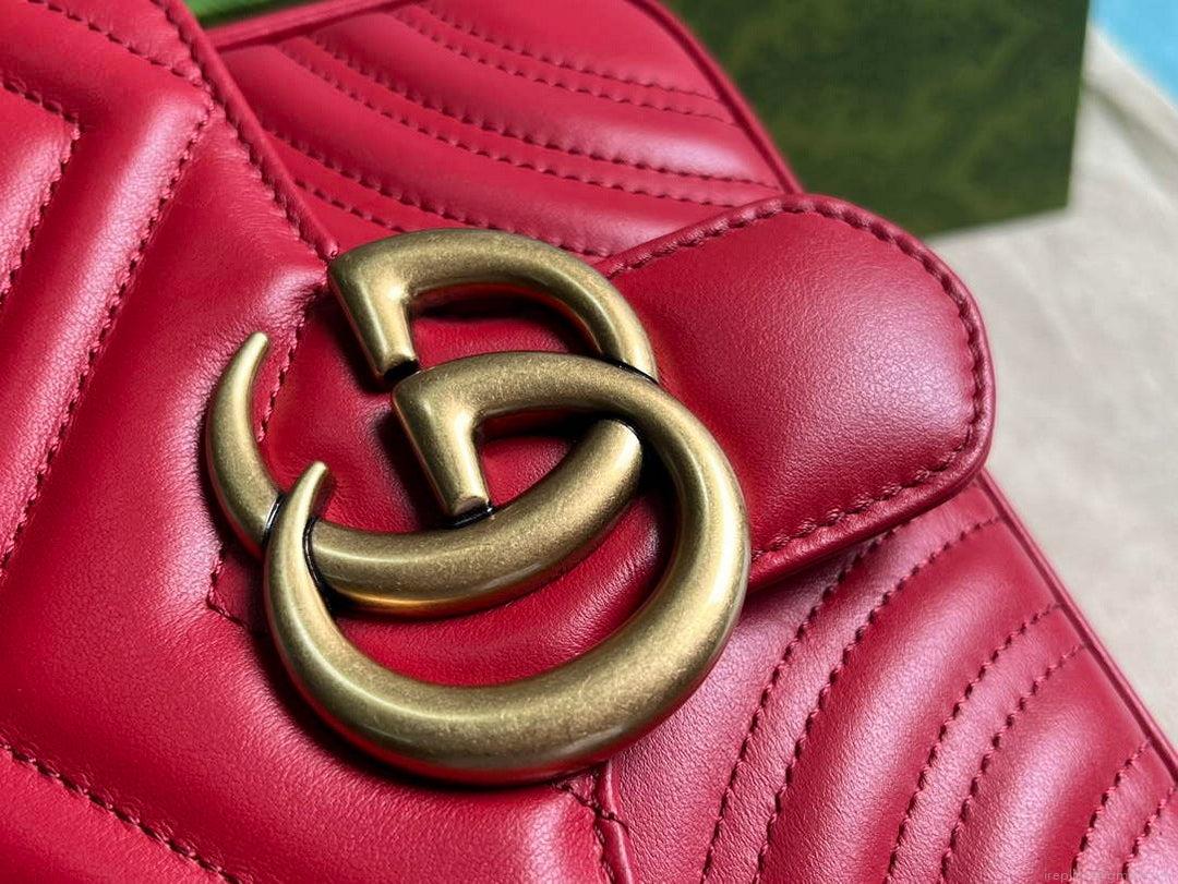 Gucci 739682 GG Marmont Matelassé mini tote bag Red