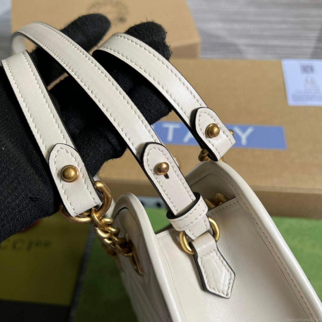 Gucci 696123 GG Marmont Matelassé Mini Bag White
