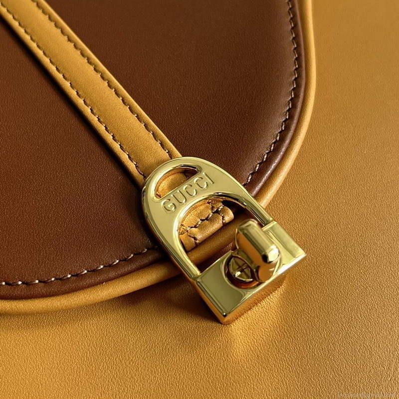 Gucci 740988 Equestrian inspired shoulder bag Cuir and brown