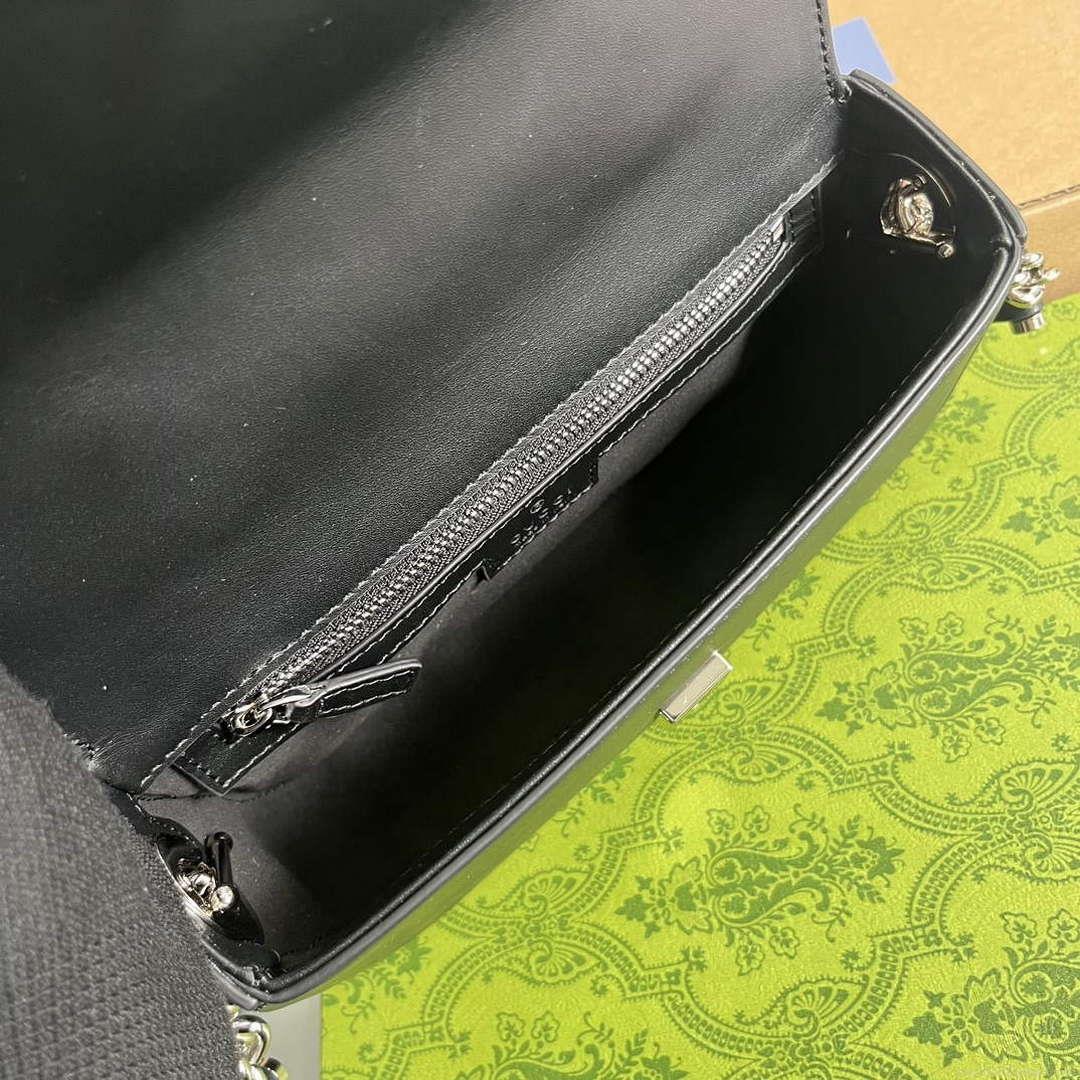 Gucci 739722 Petite GG Mini Shoulder Bag Black
