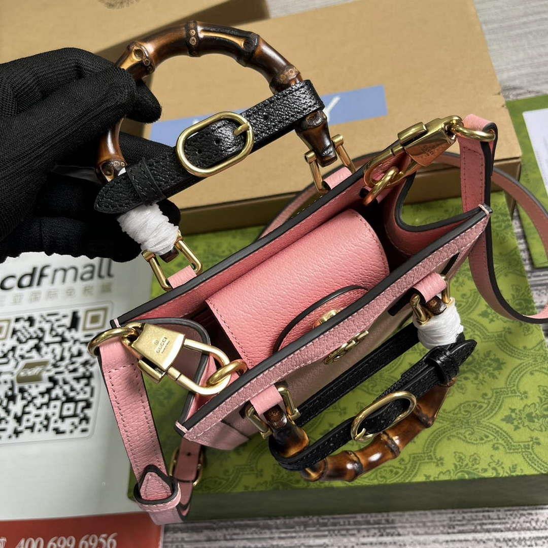 Gucci 739079 Diana Mini Tote Bag Pink leather