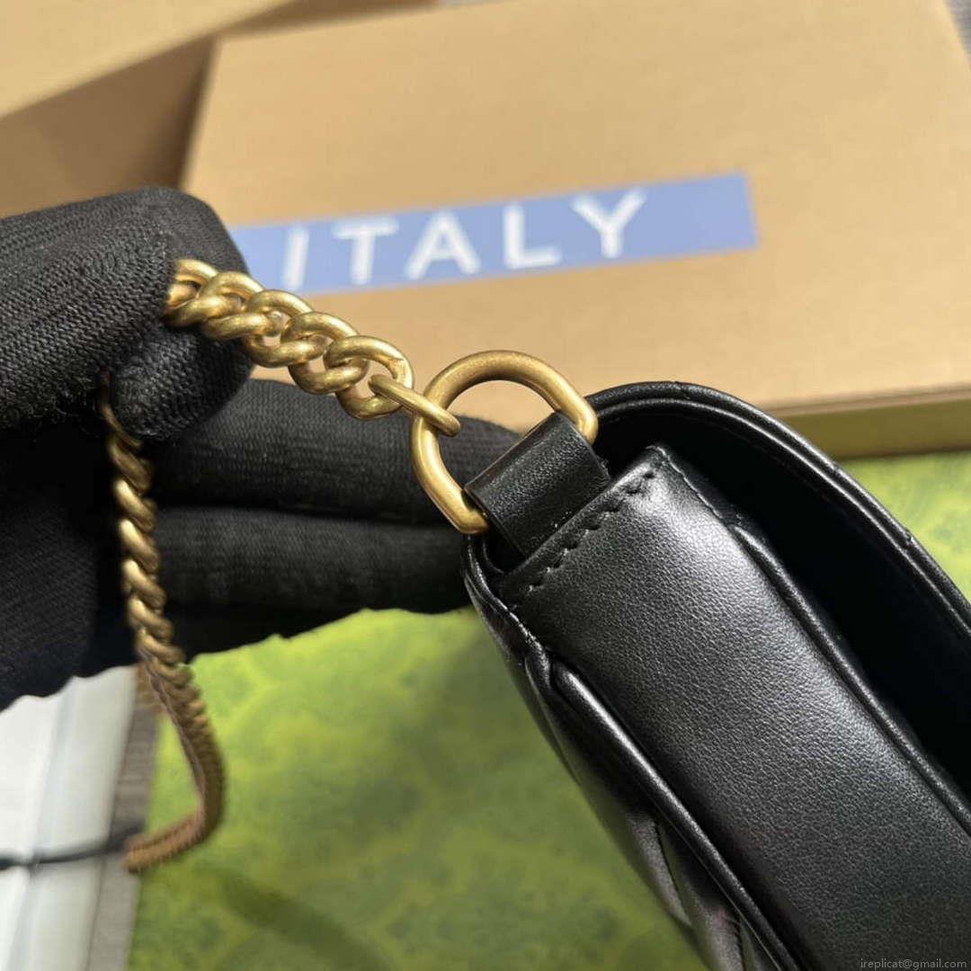 Gucci 746431 GG Marmont Matelassé Chain Mini Bag Black