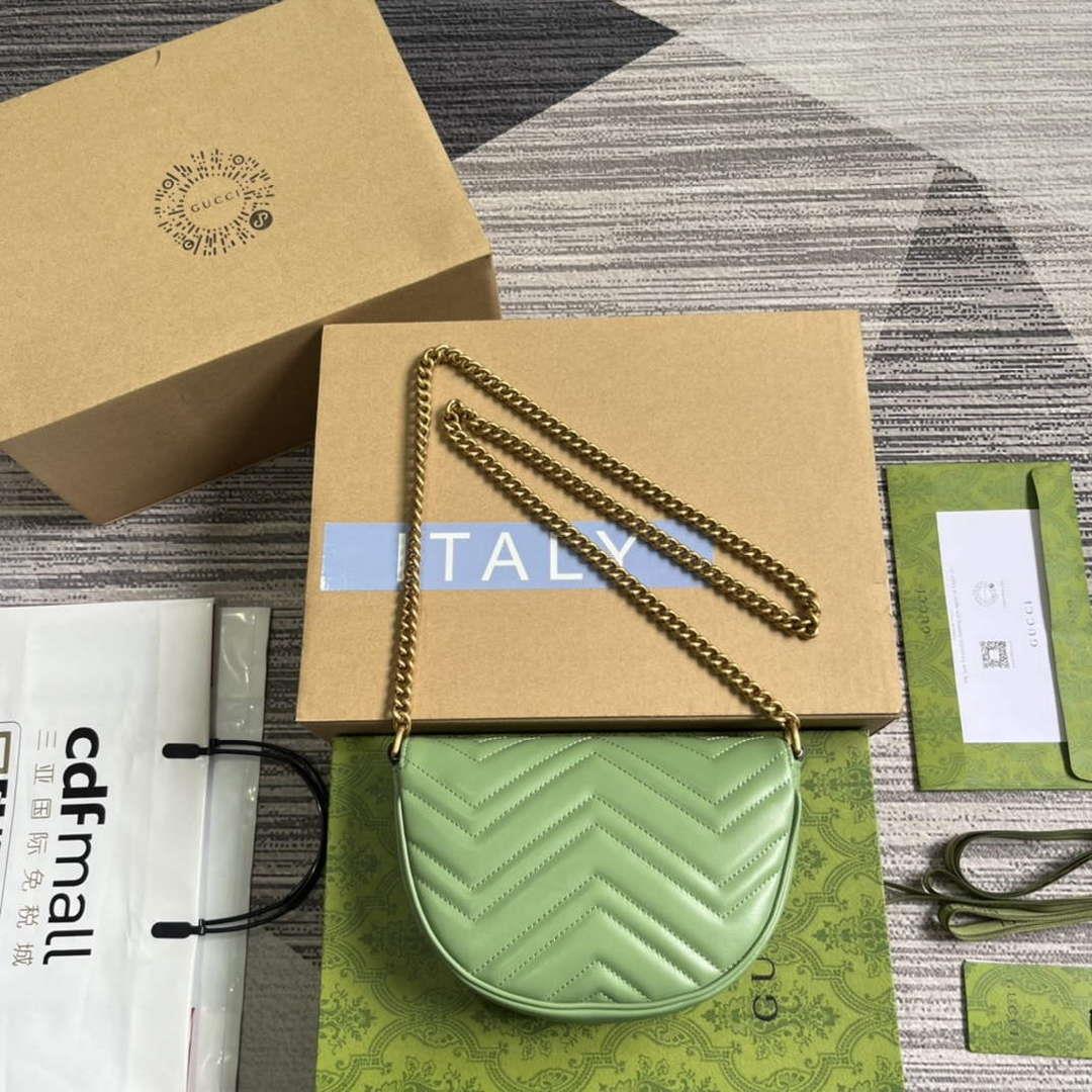 Gucci 746431 GG Marmont Matelassé Chain Mini Bag Green