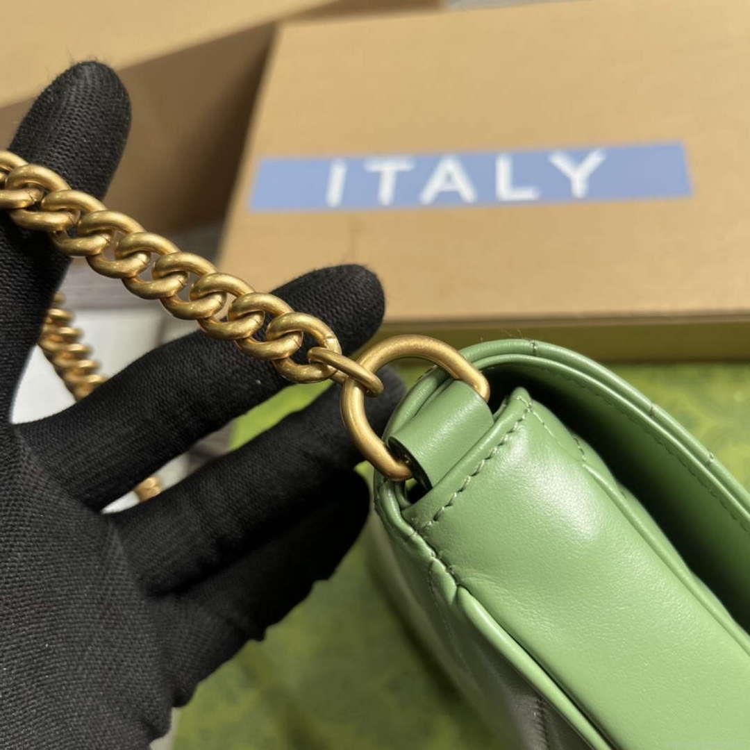 Gucci 746431 GG Marmont Matelassé Chain Mini Bag Green