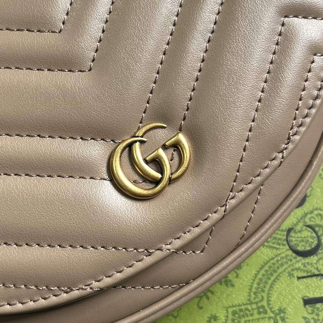 Gucci 746431 GG Marmont Matelassé Chain Mini Bag Milk tea