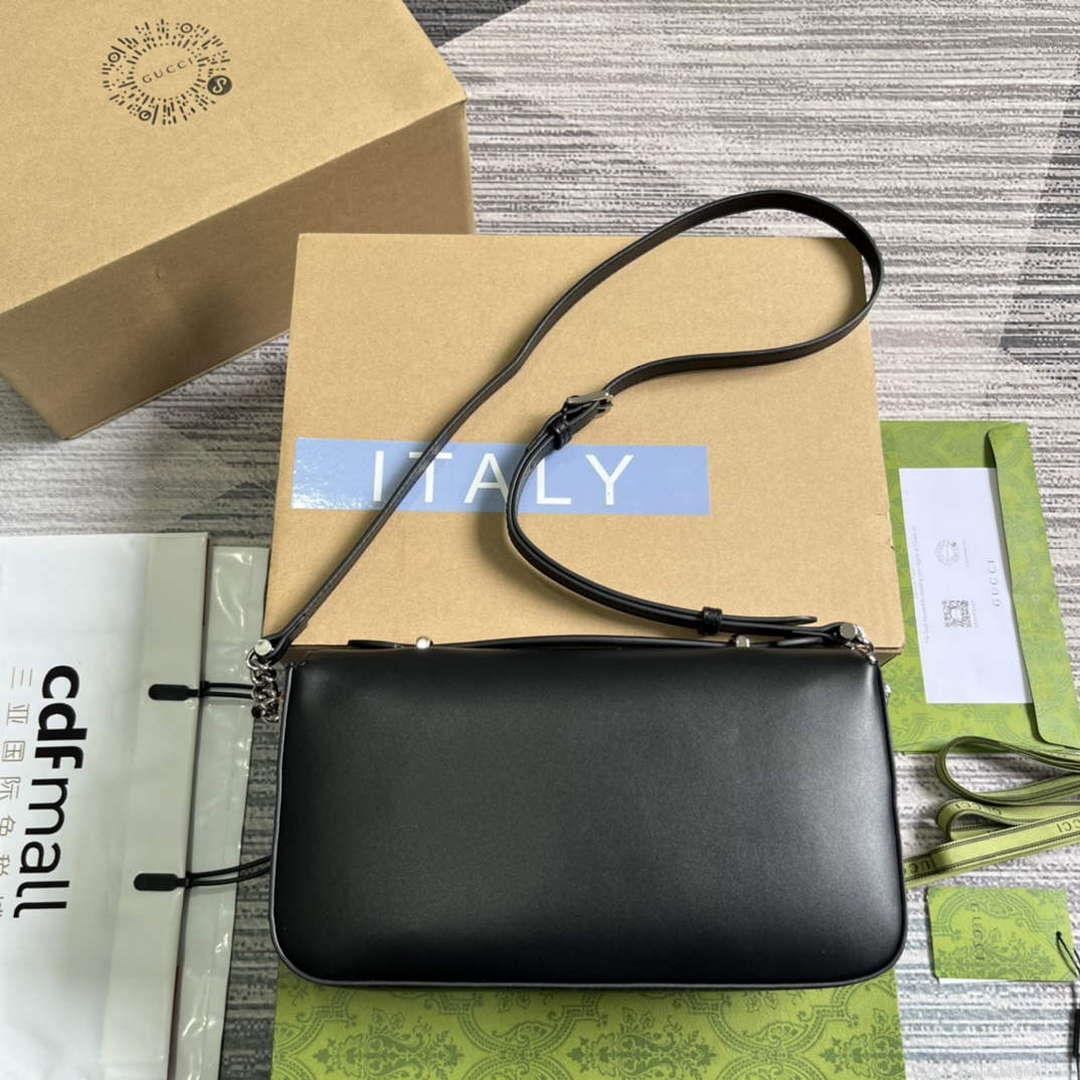 Gucci 739721 Petite GG Small Shoulder Bag Black