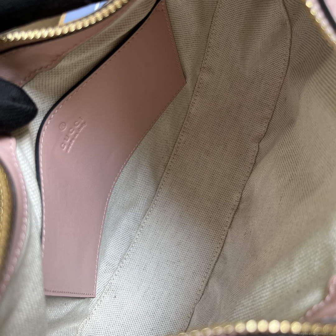 Gucci 739709 GG Matelassé Small Shoulder Bag Pink