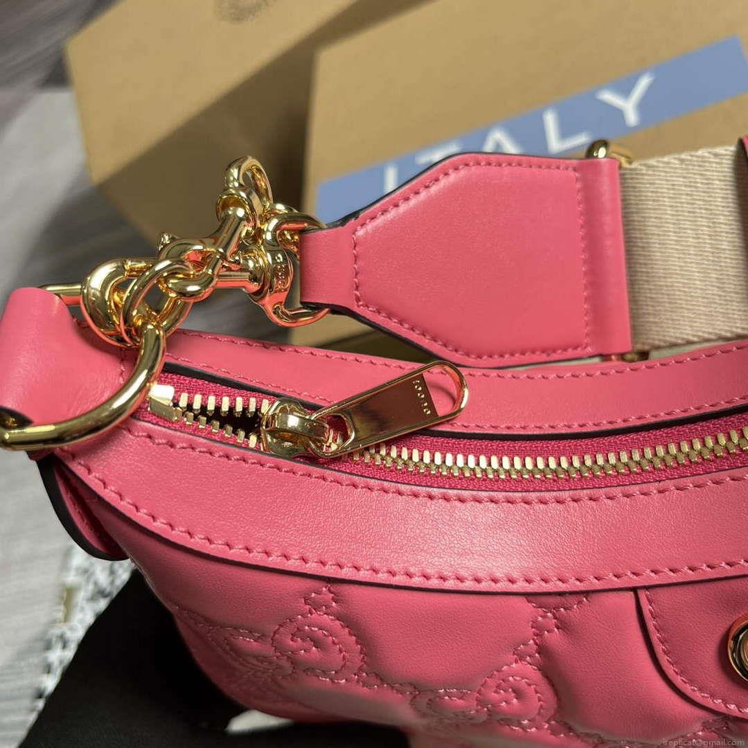 Gucci 739709 GG Matelassé Small Shoulder Bag Rose pink
