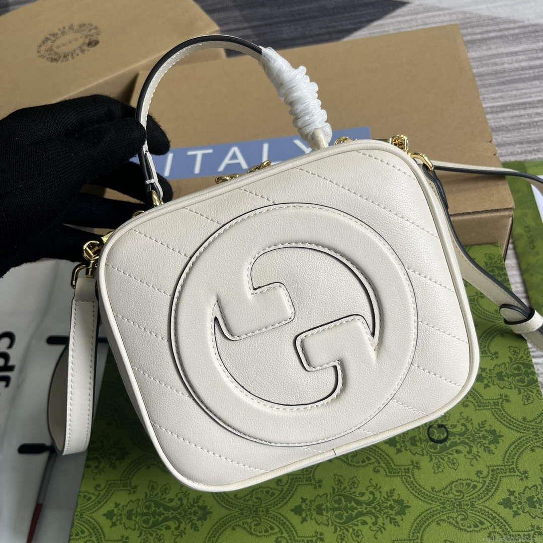 Gucci 744434 Gucci Blondie Top Handle Bag White