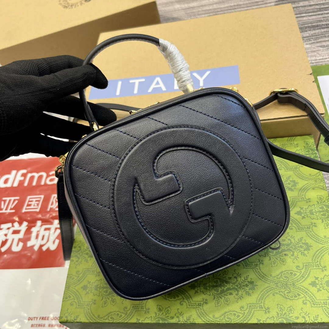 Gucci 744434 Gucci Blondie Top Handle Bag Navy blue