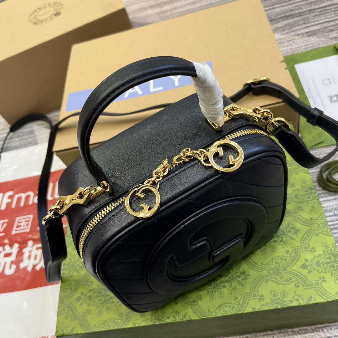 Gucci 744434 Gucci Blondie Top Handle Bag Navy blue