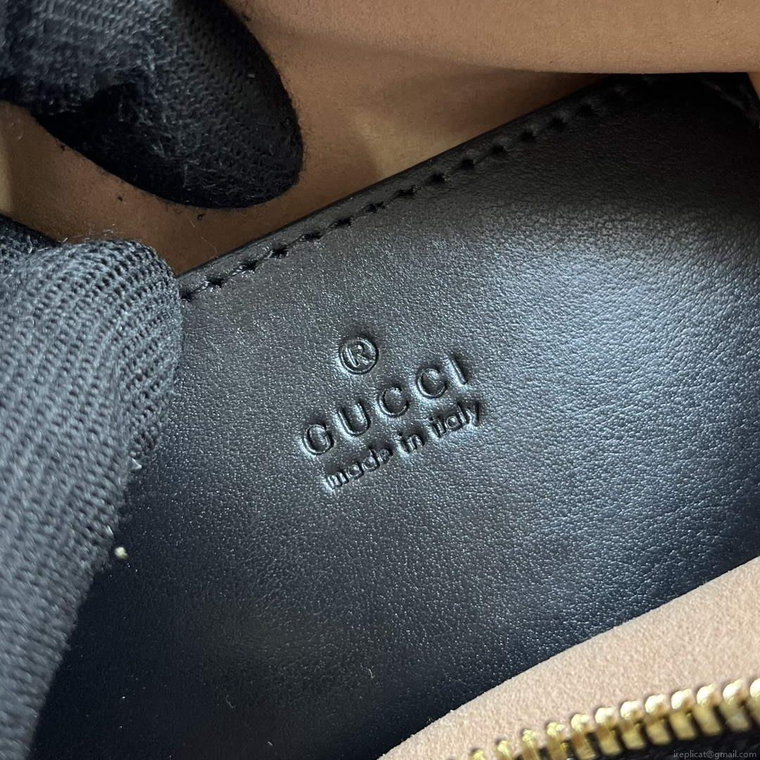 Gucci 751628 Interlocking G Mini Heart Shoulder Bag Black