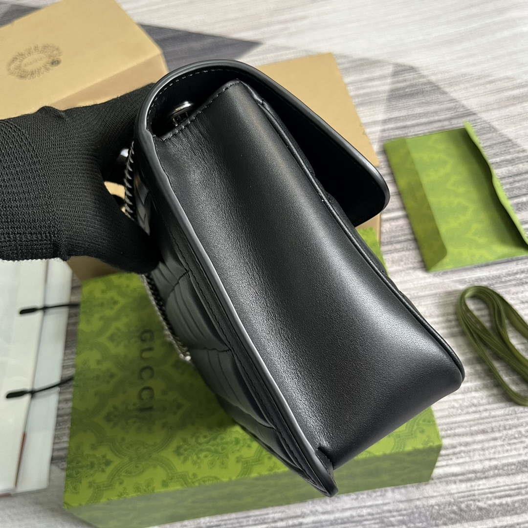 Gucci ‎740834 GG Deco Small Shoulder Bag Black