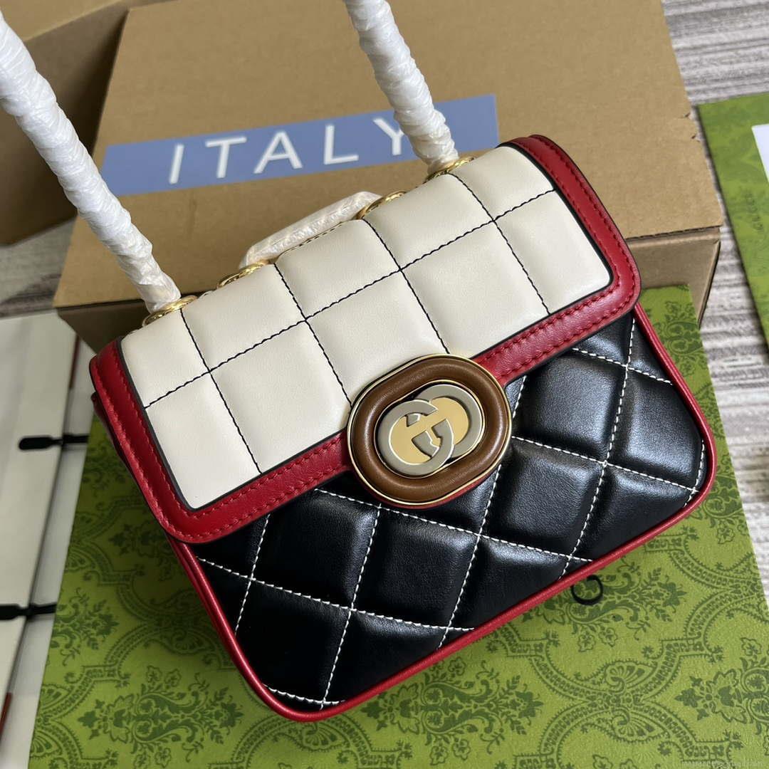 Gucci ‎741457 Gucci Deco Mini Shoulder Bag Red&white