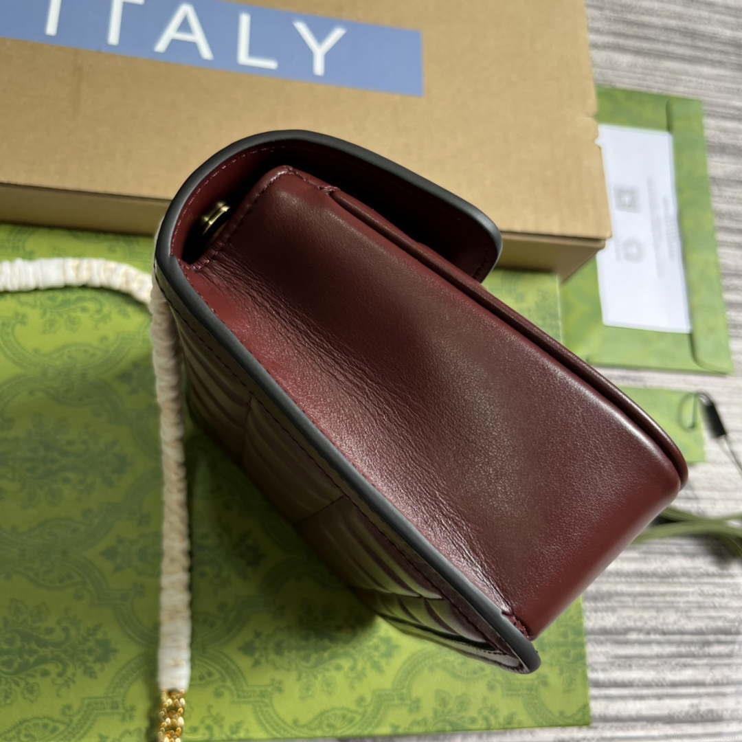 Gucci ‎741457 Gucci Deco Mini Shoulder Bag Wine Red