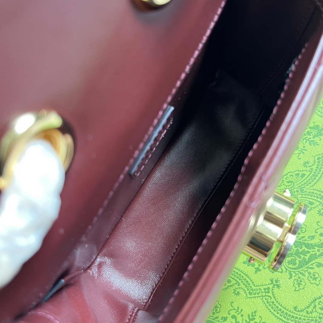 Gucci ‎741457 Gucci Deco Mini Shoulder Bag Wine Red