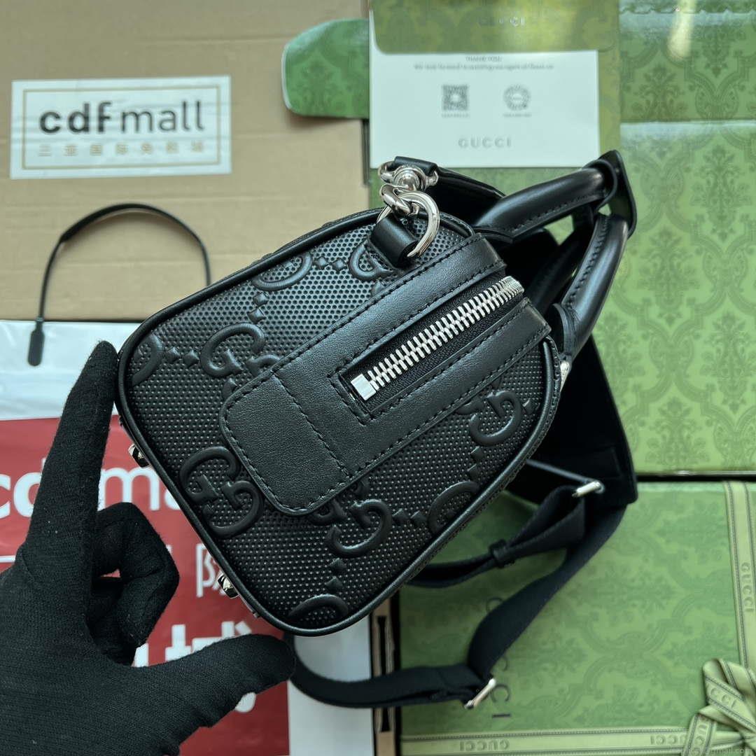 Gucci 725292 Jumbo GG Mini Embossed Bag Black